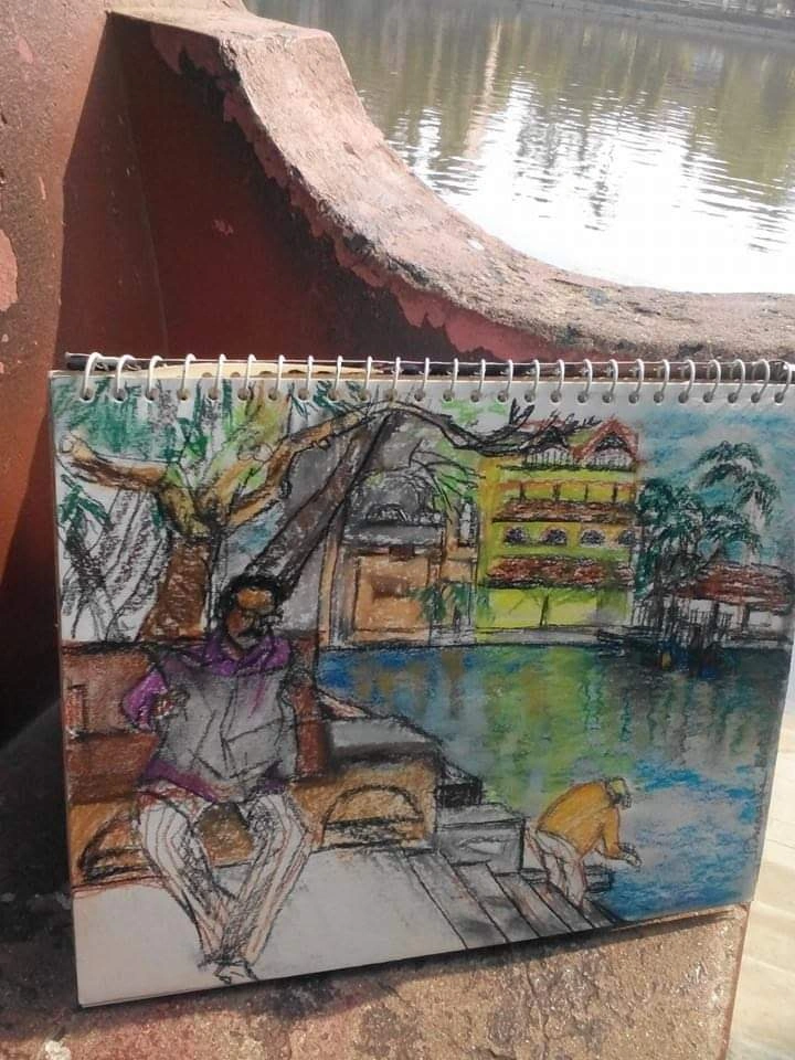 Portrait painting by Swagata Bose